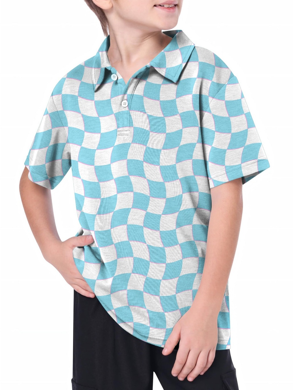 CHUBBIES YOUTH SUMMER CHECKERS GOLF POLO YXL